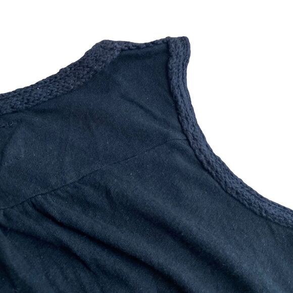 Anthropologie Meadow Rue Linen Crochet Hem Tank Black Size‎ M - Picture 4 of 7